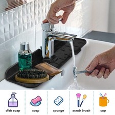 Silicone Faucet Mat For Kitchen Sink Splash Guard Bathroom Sink Slip Drain Pad