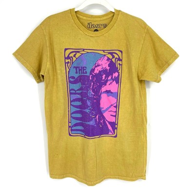 The Doors Graphic Portrait Band Tee Mustard Yellow Medium NWOT
