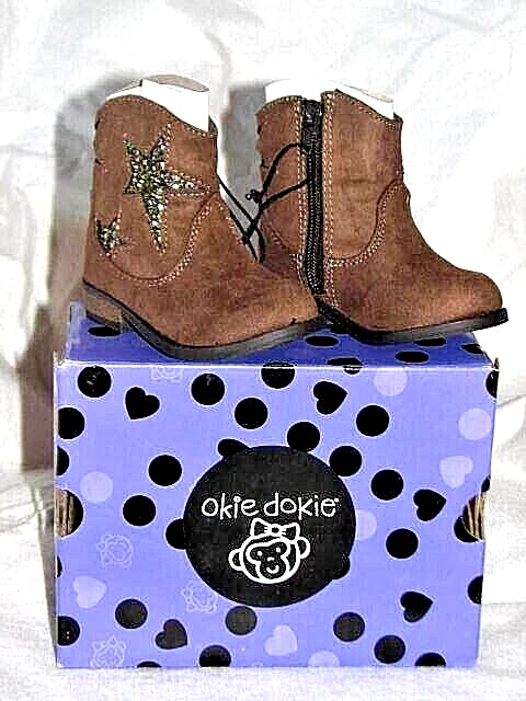 Botas de Gamuza Marrón NOOKIE DOKIE Niñas Talla 5M Brillante Estrella Vaquera Occidental Nuevas Foto 2 de 4