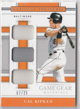 2020 Panini National Treasures Game Gear Triple Materials #3 Cal Ripken 07/25