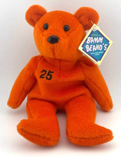 Vintage Bamm Beano's Barry Bonds 25 Orange Plush Beanie Bear New/Old w/Tag