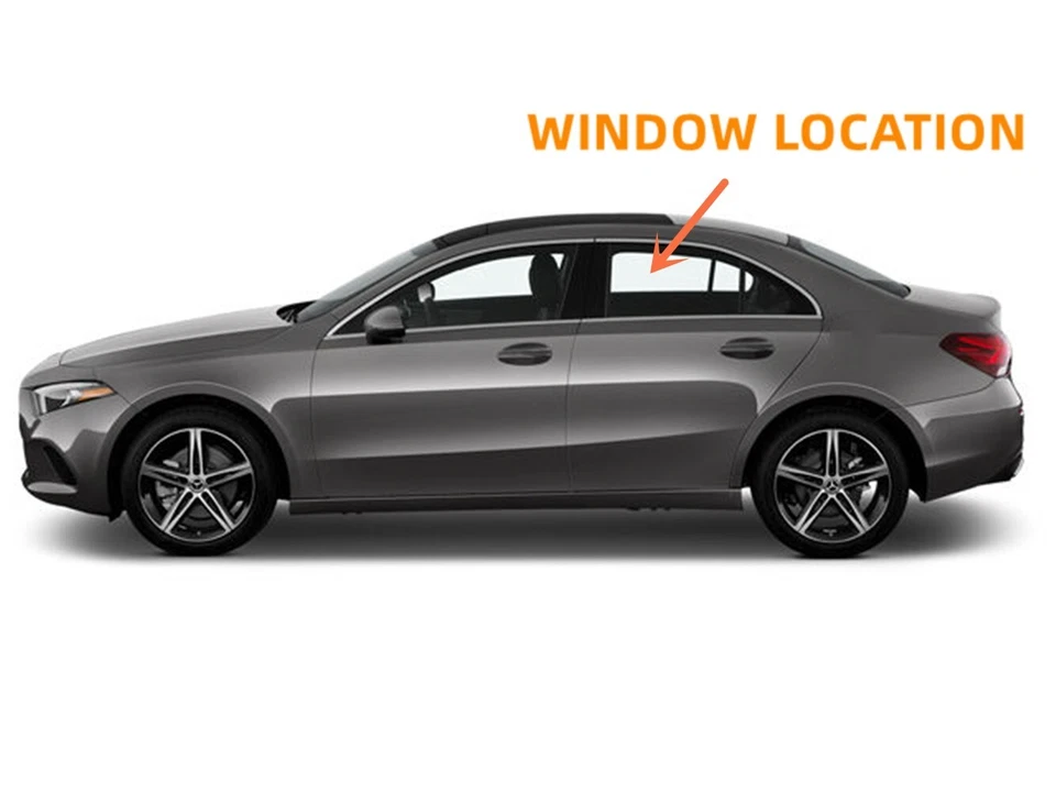 Vidrio ventana puerta trasera izquierda conductor/conductor para Mercedes Benz A200 A220 A35 A45 4 puertas sedán Foto 3 de 4