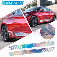 Hologram NEO Reflective Racing Side Skirt Stripe Sticker Vinyl For Infiniti Q60