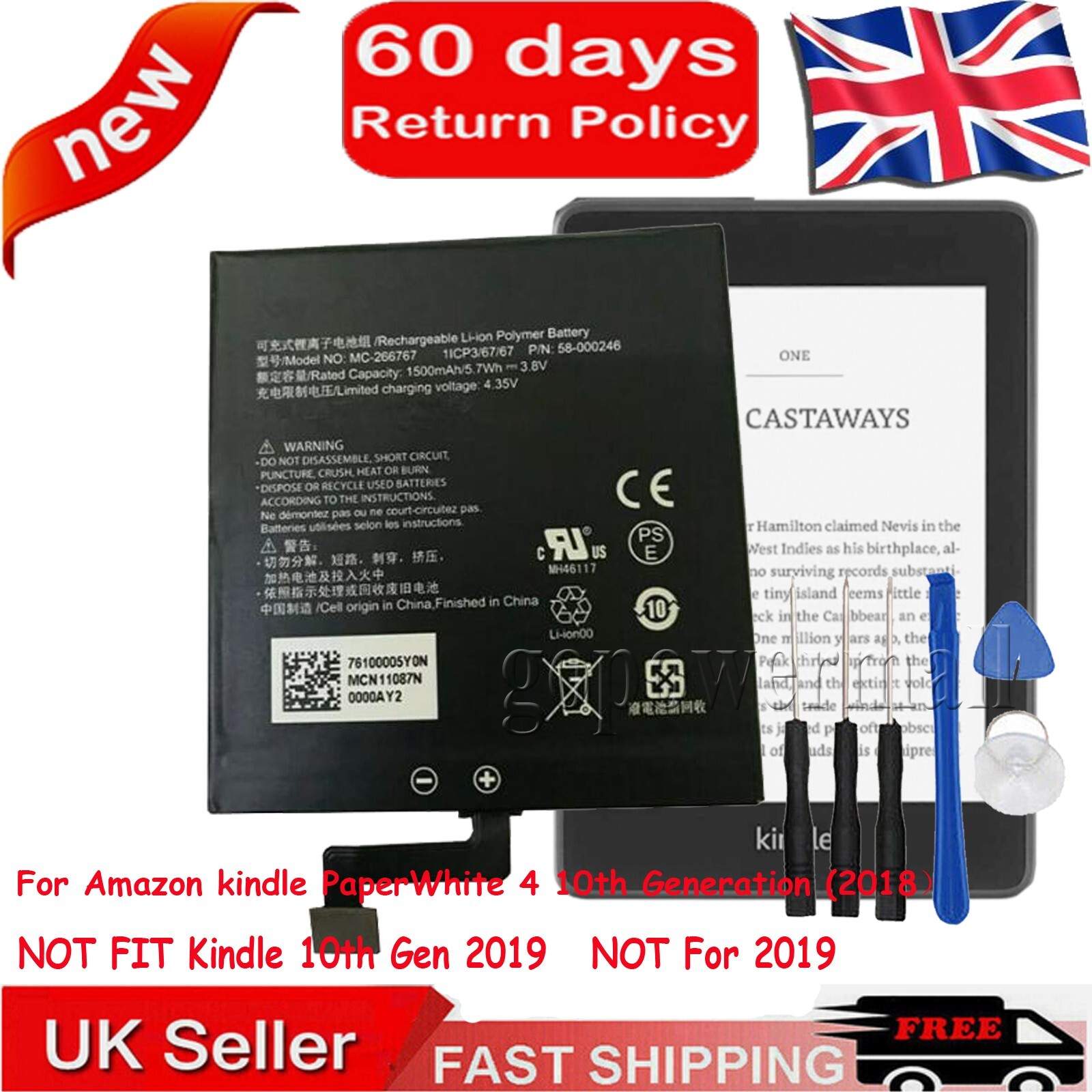 New Battery For Amazon Kindle Paperwhite 4 10th Generation 2018 Release 1500mAh