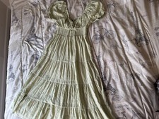 Forever 21 CottageCore Summer/ Spring Sage Green Woven Dress Women’s L