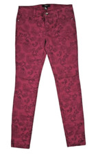 Forever 21 Women's Jeans Denim Burgundy/Brown Paisley Skinny