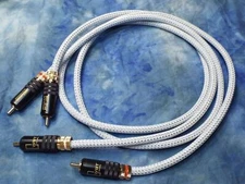 Maze Audio Reference 1/2m RCA Patch Cables Interconnects Locking White/Silver