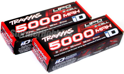2 NEWEST VERSION Traxxas 5000mAh LiPo 11.1V 3-cell 25C Batteries