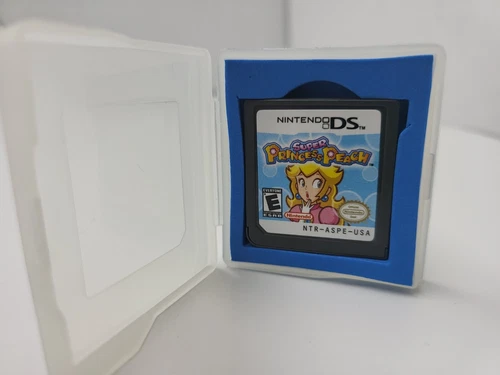 MINT SUPER PRINCESS PEACH Game cartridge W/Blue Padded Case for Nintendo DS #i19