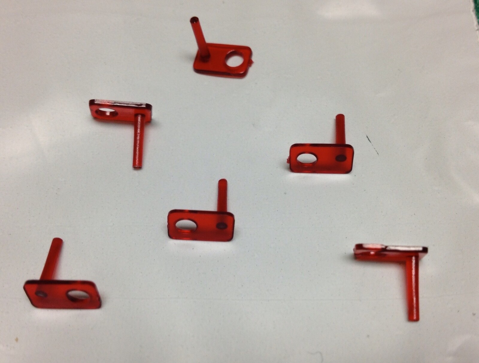 Aurora TJet HO Scale Slot Car Replacement Parts 6 RED REAR GUIDE PINS