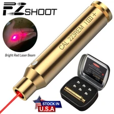 Brass Red Laser Boresighter .223/5.56mm Caliber Bore Sight Kit with 6 Batteries