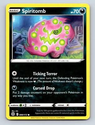 Spiritomb HP 70 Ticking Terror Cursed Drop Dark Black Pokémon