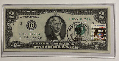 1976 $2 TWO DOLLAR BILL UNCIRCULATED EAGLE Stamp Cancelled 1976 $2 TWO DOLLAR BILL UNCIRCULATED EAGLE Stamp Cancelled