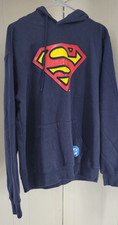 DC Comics Superman Logo Mad Engine Mens Medium Dk Navy Hooded Sweatshirt