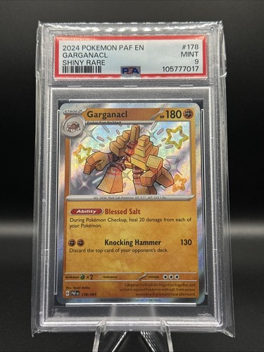 2024 Pokemon Paldean Fates #178 Garganacl Mint Shiny Rare PSA 9