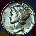 1941-P Mercury Dime – Uncirculated – Brilliant 90% Silver