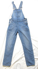 Zara Kids Blue Denim Skinny Leg Overalls Sz 11/12 Cottagecore Preppy WB550 