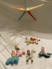 RARE Vintage 1968 STAHLWOOD BABY CRIB MOBILE Circus Theme - Light Plastic