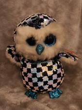 TY Flippables Sequin Plush - TOPPER the Checkered Owl (6 inch) MWMTs Boo Toy