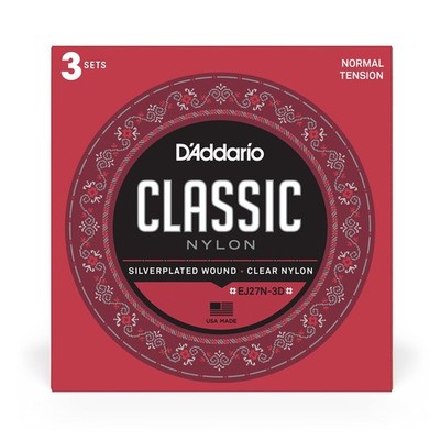 Student Nylon Classical Guitar Strings, EJ27N3D, Normal Tension, 6String Set,...