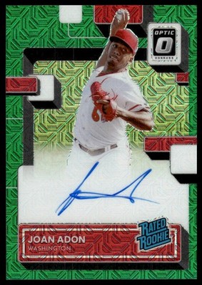 2022 Optic #RRS-AD Joan Adon Rated Rookie Auto Green Mojo Prizm #/88 Nationals