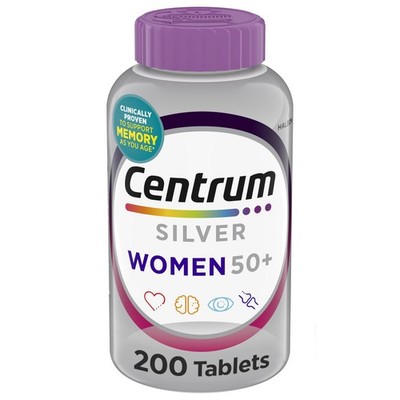 Centrum Silver Women's Multivitamin for Women 50 200 Count (Pack of 1), Woman