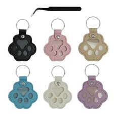 6 Pcs Dog Fur Storage Keychain Memorial Pet Hair Keepsake Paw Charm Gift