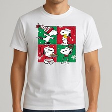 Peanuts - Snoopy Merry Christmas Grid T-Shirt Size S-4XL