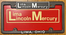 Vtg Original Lima Lincoln Mercury Dealer License Plate Frame Plastic Ohio Vtg Original Lima Lincoln Mercury Dealer License Plate Frame Plastic Ohio