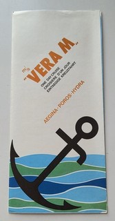 M/S VERA M One Day Cruise AEGINA POROS HYDRA Dated 1970's Shipping Brochure