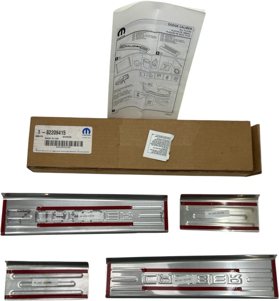 KIT PROTECTOR DE UMBRAL DE PUERTA ORIGINAL MOPAR DODGE CALIBRE 2007-2012 82209415 NUEVO FABRICANTE ORIGINAL NUEVO EN CAJA Foto 3 de 4