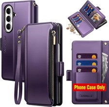 Wallet Case for Galaxy Z Fold 8, Card Holder, Purple