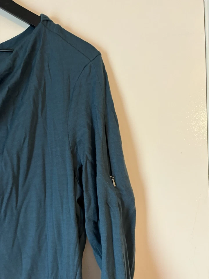 Vestido para mujer Ibex Braelyn verde azulado, talla grande, 100 % lana merino, viaje senderismo Foto 3 de 4