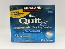 190 Pieces Kirkland Quit 2 2mg Stop Smoking Aid Generic Nicorette Exp 02/2028