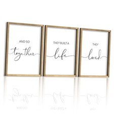 Framed Set of 3 And So Together They Built A Life They Loved 12"x16" Brown
