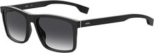 New Hugo Boss Men's Rectangular Sunglasses BS 1036/S 0807/9O Black/Gray 58mm