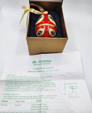 Mr. Christmas Holiday Musical Ornament Porcelain Egg Trinket Box Valerie Parr