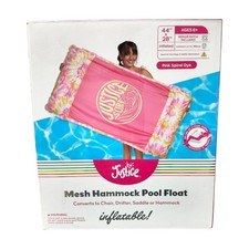 Justice Mesh Hammock Pool Float 4-in-1 Chair Drifter Saddle Pink Tie Dye Ages 6