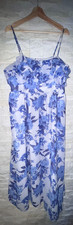 NWT Women's CHELSEA 28 Long Lined Dress Adjustable Straps Blue Floral XXL