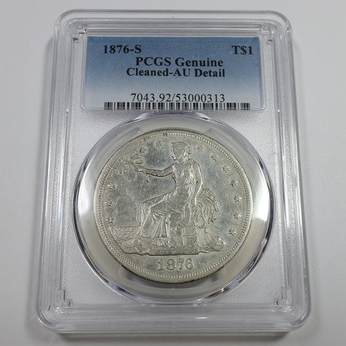 1876 S PCGS AU Detail - Silver Trade Dollar $1 Coin #61322A