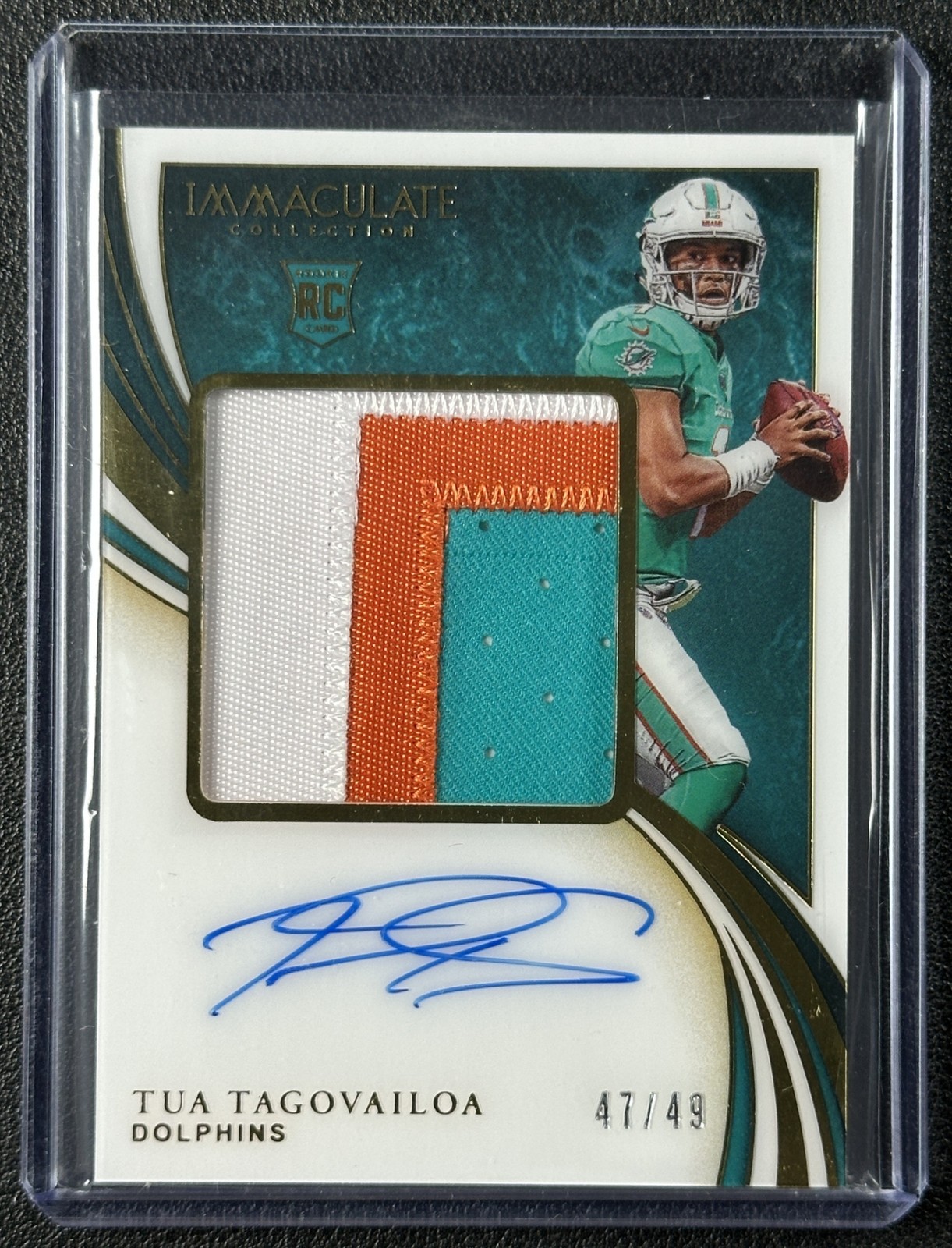TUA TAGOVAILOA 2020 PANINI IMMACULATE COLL ROOKIE PREMIUM PATCH AUTO RC 47/49