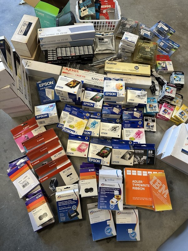 Mix NOS Typewriter Ribbon, Printer & Calculator Ink, Toner Cartridge, Fax Refill