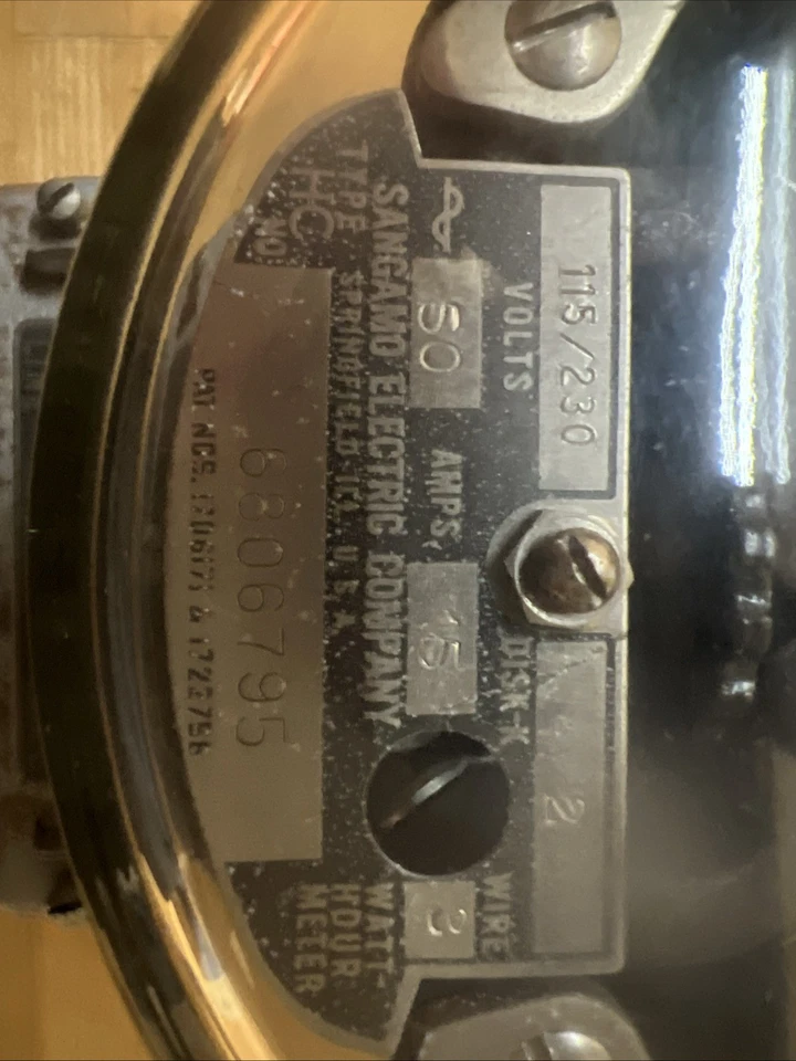 Medidor de vatiour Sangamo 15 AMP TIPO HC Foto 3 de 4