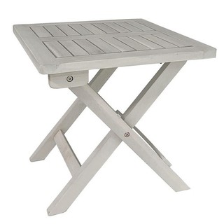 B Ware Beistelltisch Gartentisch Holztisch Tisch 40x40 cm Klapptisch Holz Weiß