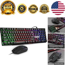 Plug  Play RGB Keyboard and Mouse Combo for All Windows and Mac Devices