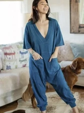NWT Natural Life Charlie Jumpsuit V-Neck Oversized, Comfy Loungewear Size S
