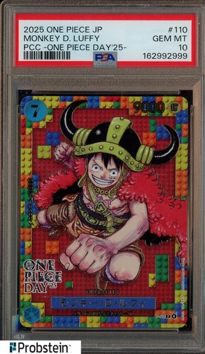 2025 One Piece Japanese PCC OP DAY '25 #110 Monkey.D.Luffy PSA 10 GEM MT
