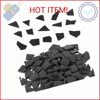 Youway Style Black Glass Mosaic Tiles for Crafts Bulk,200g Broken Glass Pieces f