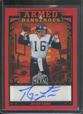 2026 Leaf Metal RYAN LEAF #WEA-RL1 Armed & Dangerous Red Auto 1/1 Chargers