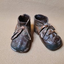 Vintage Set Bronzed Coated Dipped Preserved BABY SHOES Crafts Vignettes Display